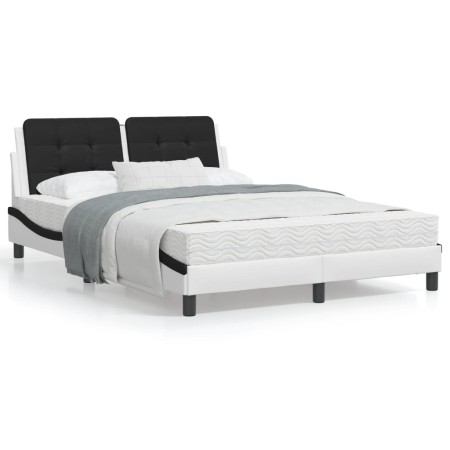 Cama con colchón cuero sintético blanco y negro 140x200 cm de vidaXL, Camas y somieres - Ref: Foro24-3208872, Precio: 416,39 ...