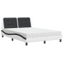 Cama con colchón cuero sintético blanco y negro 140x200 cm de vidaXL, Camas y somieres - Ref: Foro24-3208872, Precio: 416,39 ...