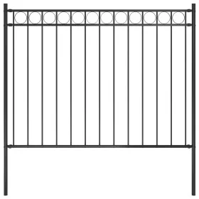 Black steel garden fence 1.7x1.2 m by vidaXL, fence panels - Ref: Foro24-146314, Price: 80,32 €, Discount: %