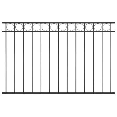 Schwarzes Stahlzaunelement 1,7 x 1 m von vidaXL, Zaunpaneele - Ref: Foro24-146317, Preis: 70,68 €, Rabatt: %