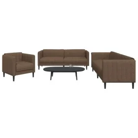 Juego de sofás 3 piezas tela marrón de vidaXL, Sofás - Ref: Foro24-3209237, Precio: 770,23 €, Descuento: %