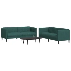 Juego de sofás 2 piezas tela verde oscuro de vidaXL, Sofás - Ref: Foro24-3209242, Precio: 636,98 €, Descuento: %
