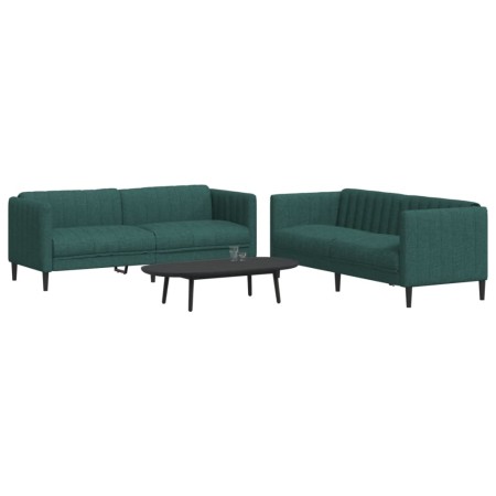 Juego de sofás 2 piezas tela verde oscuro de vidaXL, Sofás - Ref: Foro24-3209242, Precio: 648,02 €, Descuento: %