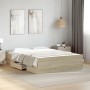 Cama con cajones madera ingeniería roble Sonoma 135x190 cm de vidaXL, Camas y somieres - Ref: Foro24-3280316, Precio: 139,67 ...
