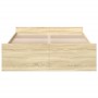 Cama con cajones madera ingeniería roble Sonoma 135x190 cm de vidaXL, Camas y somieres - Ref: Foro24-3280316, Precio: 139,67 ...