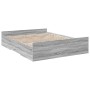 Cama con cajones madera ingeniería gris Sonoma 140x200 cm de vidaXL, Camas y somieres - Ref: Foro24-3280298, Precio: 152,11 €...