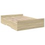 Cama con cajones madera ingeniería roble Sonoma 120x200 cm de vidaXL, Camas y somieres - Ref: Foro24-3280302, Precio: 138,40 ...