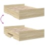 Cama con cajones madera ingeniería roble Sonoma 120x200 cm de vidaXL, Camas y somieres - Ref: Foro24-3280302, Precio: 138,40 ...