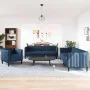 3-piece sofa set blue fabric by vidaXL, Sofas - Ref: Foro24-3209235, Price: 880,43 €, Discount: %