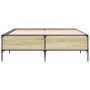 Estructura cama madera ingeniería metal roble Sonoma 150x200 cm de vidaXL, Camas y somieres - Ref: Foro24-3279793, Precio: 14...
