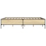Estructura cama madera ingeniería metal roble Sonoma 150x200 cm de vidaXL, Camas y somieres - Ref: Foro24-3279793, Precio: 14...