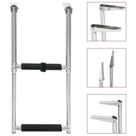 Escalera de embarque plegable 2 peldaños acero inoxidable de vidaXL, Escalas para barcos - Ref: Foro24-92373, Precio: 39,13 €...