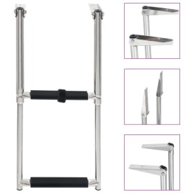 Escalera de embarque plegable 2 peldaños acero inoxidable de vidaXL, Escalas para barcos - Ref: Foro24-92373, Precio: 39,66 €...