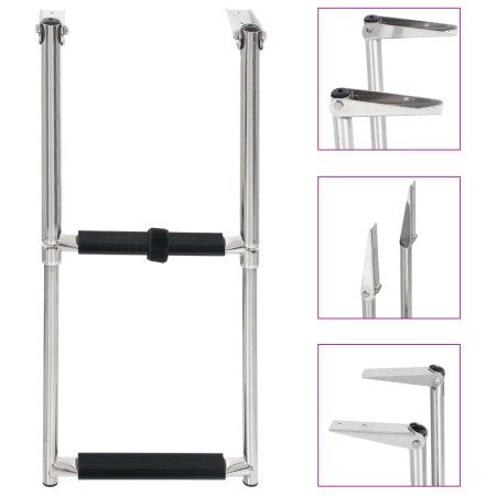 Escalera de embarque plegable 2 peldaños acero inoxidable de vidaXL, Escalas para barcos - Ref: Foro24-92373, Precio: 39,66 €...
