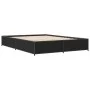 Engineered wood and black metal bed frame 120x190cm by vidaXL, Beds and slatted bases - Ref: Foro24-3279862, Price: 119,02 €,...