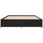 Engineered wood and black metal bed frame 120x190cm by vidaXL, Beds and slatted bases - Ref: Foro24-3279862, Price: 119,02 €,...