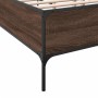 Estructura cama madera ingeniería metal marrón roble 160x200 cm de vidaXL, Camas y somieres - Ref: Foro24-3279791, Precio: 15...