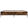 Estructura cama madera ingeniería metal roble ahumado 200x200cm de vidaXL, Camas y somieres - Ref: Foro24-3279779, Precio: 15...