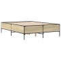 Estructura cama madera ingeniería metal roble Sonoma 140x190 cm de vidaXL, Camas y somieres - Ref: Foro24-3279808, Precio: 14...