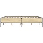 Estructura cama madera ingeniería metal roble Sonoma 140x190 cm de vidaXL, Camas y somieres - Ref: Foro24-3279808, Precio: 14...
