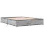 Estructura cama madera ingeniería metal gris Sonoma 140x190 cm de vidaXL, Camas y somieres - Ref: Foro24-3279855, Precio: 126...