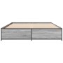 Estructura cama madera ingeniería metal gris Sonoma 140x190 cm de vidaXL, Camas y somieres - Ref: Foro24-3279855, Precio: 126...
