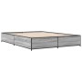 Estructura cama madera ingeniería metal gris Sonoma 140x190 cm de vidaXL, Camas y somieres - Ref: Foro24-3279855, Precio: 126...
