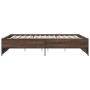 Estructura cama madera ingeniería metal marrón roble 160x200 cm de vidaXL, Camas y somieres - Ref: Foro24-3279881, Precio: 14...