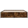 Estructura cama madera ingeniería metal roble ahumado 180x200cm de vidaXL, Camas y somieres - Ref: Foro24-3279874, Precio: 15...