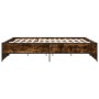 Estructura cama madera ingeniería metal roble ahumado 180x200cm de vidaXL, Camas y somieres - Ref: Foro24-3279874, Precio: 15...