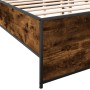 Estructura cama madera ingeniería metal roble ahumado 180x200cm de vidaXL, Camas y somieres - Ref: Foro24-3279874, Precio: 15...