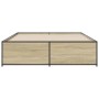 Estructura cama madera ingeniería metal roble Sonoma 140x200 cm de vidaXL, Camas y somieres - Ref: Foro24-3279888, Precio: 14...