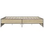 Estructura cama madera ingeniería metal roble Sonoma 140x200 cm de vidaXL, Camas y somieres - Ref: Foro24-3279888, Precio: 14...