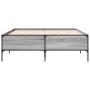 Estructura cama madera ingeniería metal gris Sonoma 135x190 cm de vidaXL, Camas y somieres - Ref: Foro24-3279815, Precio: 146...
