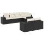 Set de comedor de jardín 7 pzas y cojines ratán sintético negro en Conjuntos de jardín | Comprar online en Foru.es
