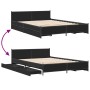 Estructura cama con cajones madera ingeniería negra 150x200 cm de vidaXL, Camas y somieres - Ref: Foro24-3279927, Precio: 191...