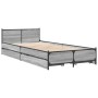 Cama con cajones madera ingeniería gris Sonoma 100x200 cm de vidaXL, Camas y somieres - Ref: Foro24-3279965, Precio: 157,57 €...