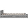 Cama con cajones madera de ingeniería gris Sonoma 135x190 cm de vidaXL, Camas y somieres - Ref: Foro24-3279950, Precio: 180,1...