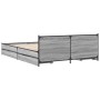 Cama con cajones madera de ingeniería gris Sonoma 135x190 cm de vidaXL, Camas y somieres - Ref: Foro24-3279950, Precio: 180,1...