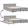 Cama con cajones madera de ingeniería gris Sonoma 135x190 cm de vidaXL, Camas y somieres - Ref: Foro24-3279950, Precio: 180,1...