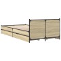 Cama con cajones madera ingeniería roble Sonoma 75x190 cm de vidaXL, Camas y somieres - Ref: Foro24-3279973, Precio: 145,24 €...