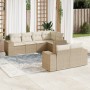 Set sofás de jardín 7 piezas y cojines ratán sintético beige en Conjuntos de jardín | Comprar online en Foru.es