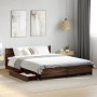 Cama con cajones madera de ingeniería marrón roble 150x200 cm de vidaXL, Camas y somieres - Ref: Foro24-3279931, Precio: 189,...