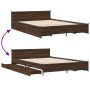 Cama con cajones madera de ingeniería marrón roble 150x200 cm de vidaXL, Camas y somieres - Ref: Foro24-3279931, Precio: 189,...