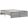 Estructura cama madera ingeniería metal gris Sonoma 120x190 cm de vidaXL, Camas y somieres - Ref: Foro24-3279910, Precio: 133...