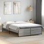 Estructura cama madera ingeniería metal gris Sonoma 120x190 cm de vidaXL, Camas y somieres - Ref: Foro24-3279910, Precio: 133...