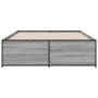 Estructura cama madera ingeniería metal gris Sonoma 120x190 cm de vidaXL, Camas y somieres - Ref: Foro24-3279910, Precio: 133...