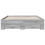 Cama con cajones madera ingeniería gris Sonoma 120x200 cm de vidaXL, Camas y somieres - Ref: Foro24-3280396, Precio: 162,62 €...