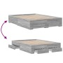 Cama con cajones madera ingeniería gris Sonoma 120x200 cm de vidaXL, Camas y somieres - Ref: Foro24-3280396, Precio: 162,62 €...