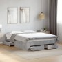 Cama con cajones madera ingeniería gris hormigón 120x200 cm de vidaXL, Camas y somieres - Ref: Foro24-3280394, Precio: 155,12...